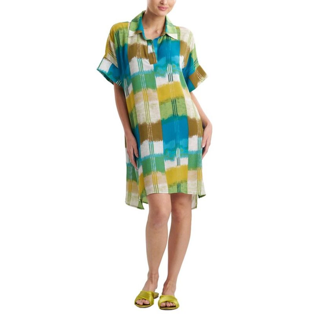 N Natori Womens Sunset Crinkle Dolman Shirtdress